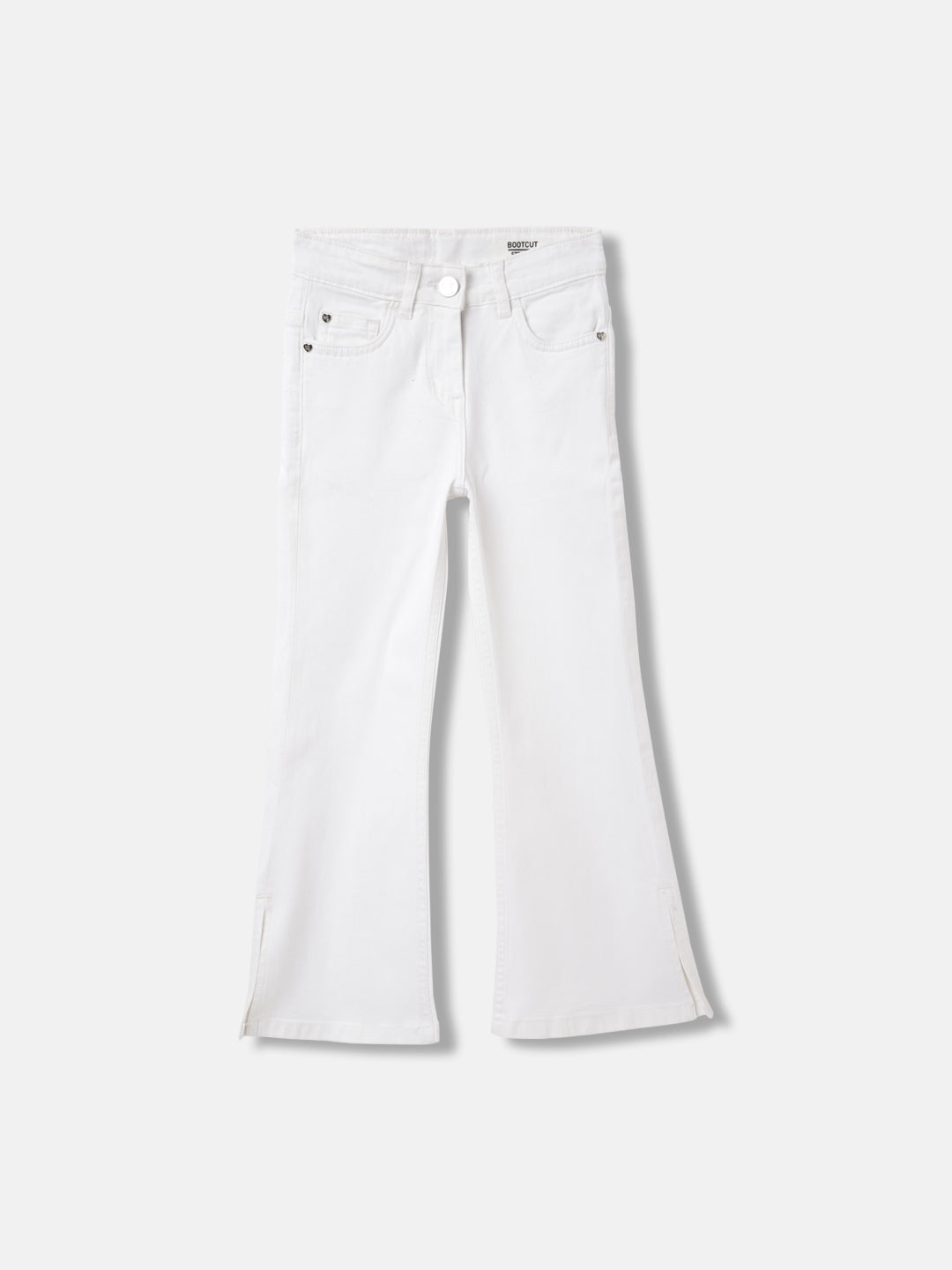 Women's White Solid Bootcut Jeans