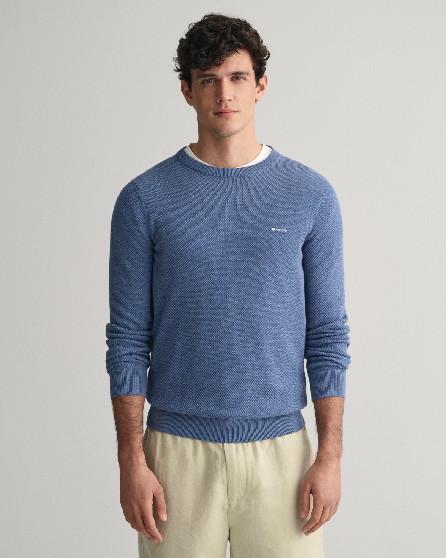 GANT Men's popular Premium Cotton Sweater Bright Blue XL