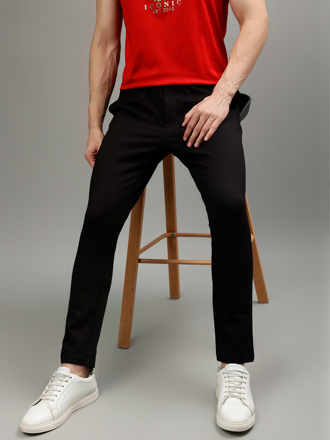 Skinny fit best sale trousers mens india