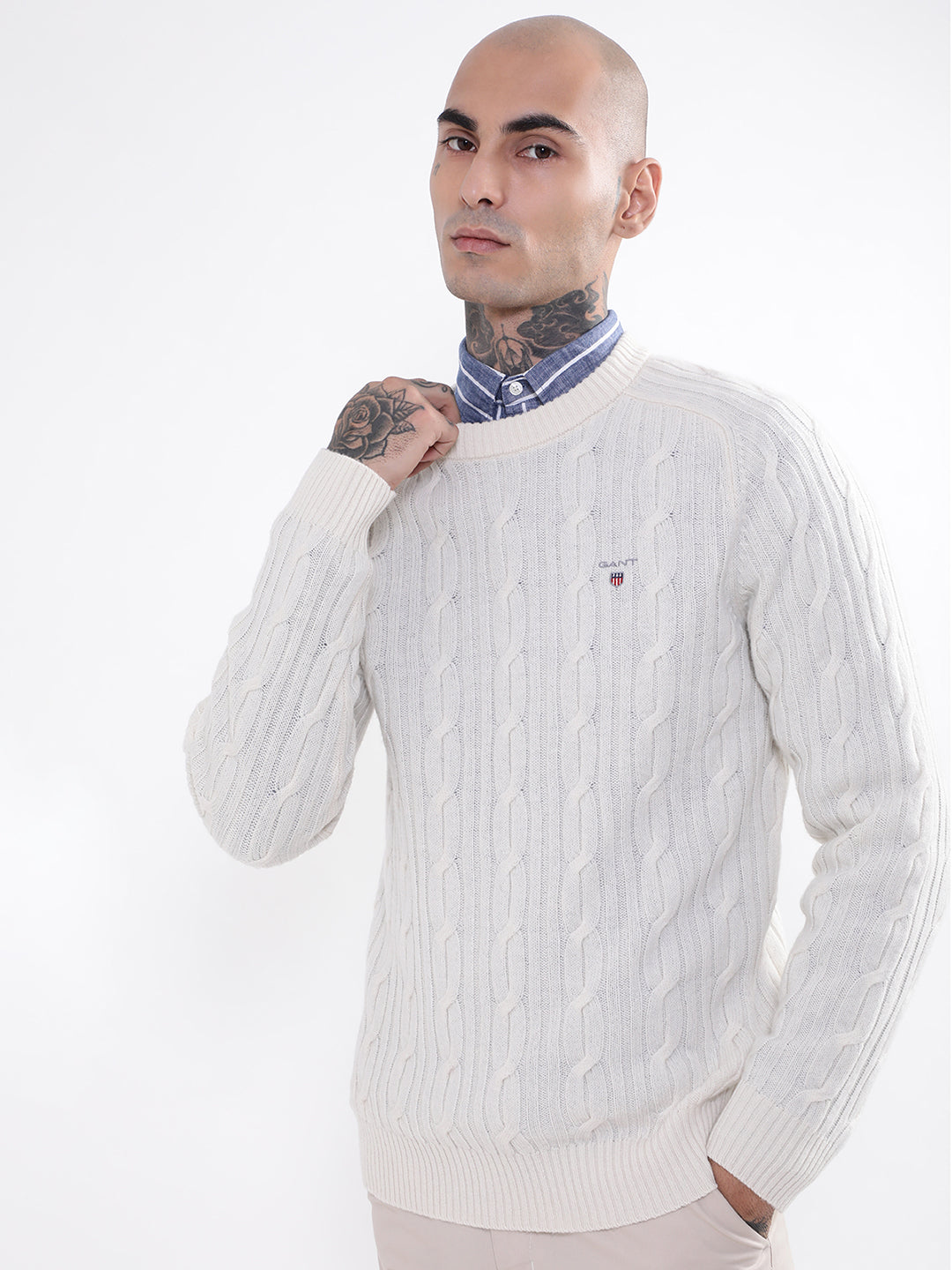 Mens gant clearance cable knit jumper