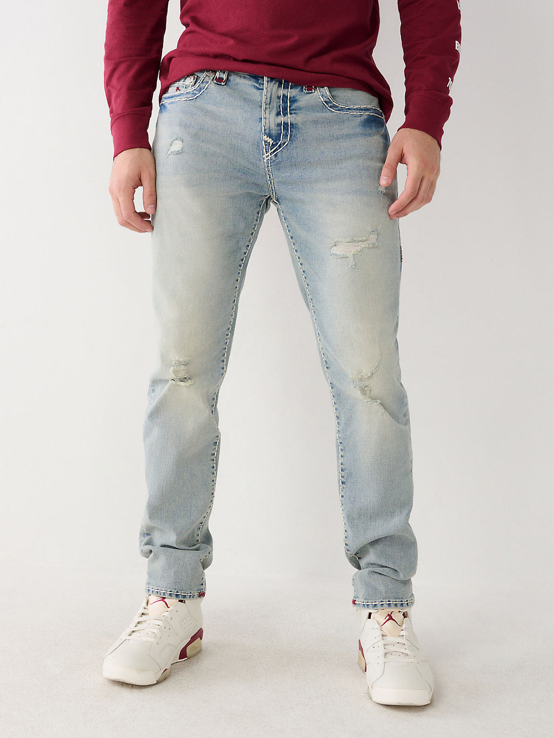 True Religion Men Faded Skinny Fit Jeans