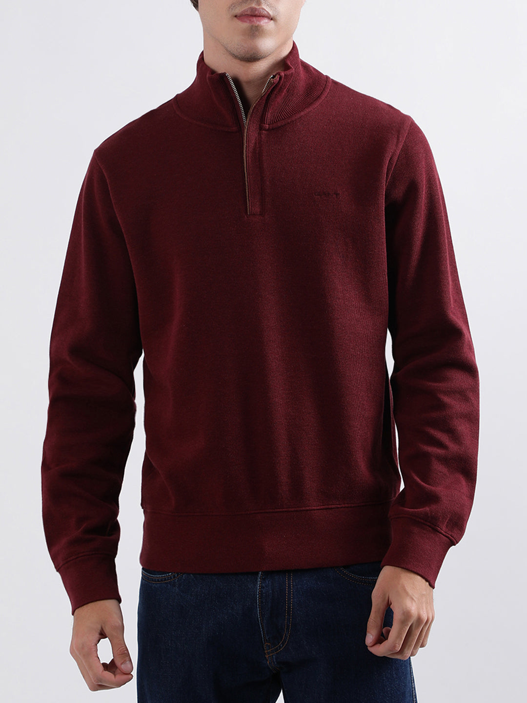 Shop Gant Men Red Solid High Neck Sweatshirt Online Iconic India