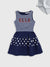 Elle Kids Girls Navy Printed Round Neck Dress