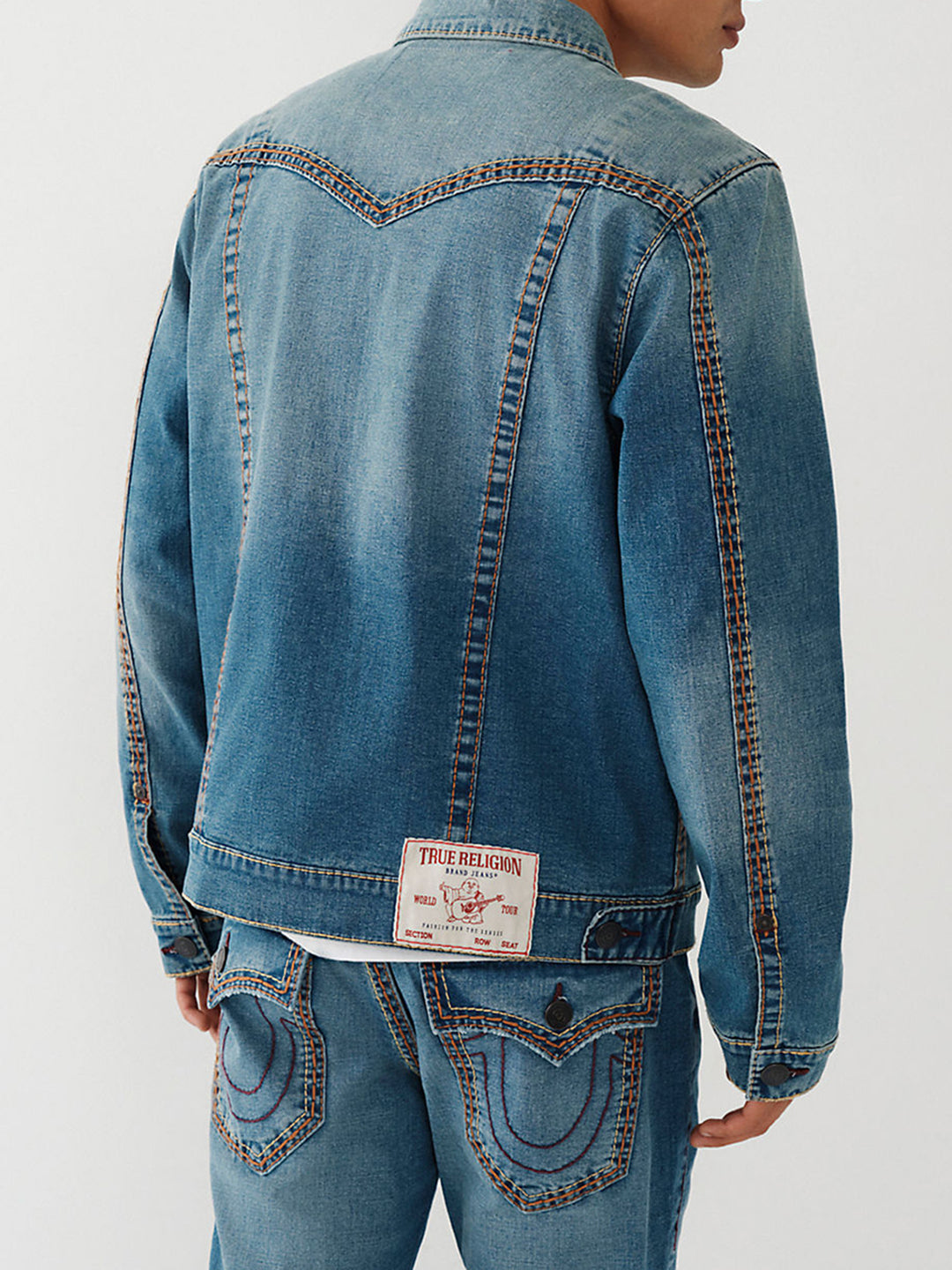 True Religion Jimmy Super-T Raised Horseshoe Embroidered Pocket Denim Jacket  | Dillard's