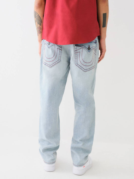 True Religion Men Blue Solid Oversized Mid-Rise Jeans