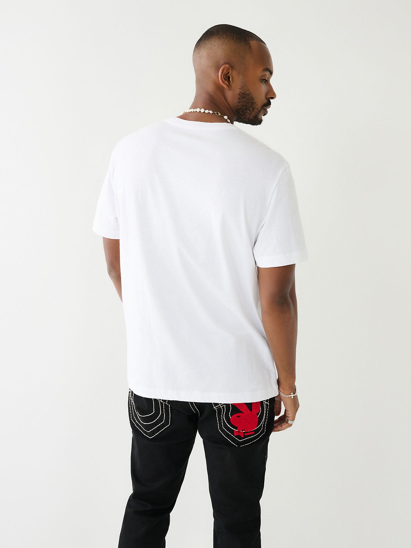 True Religion White Logo Relaxed Fit T-Shirt