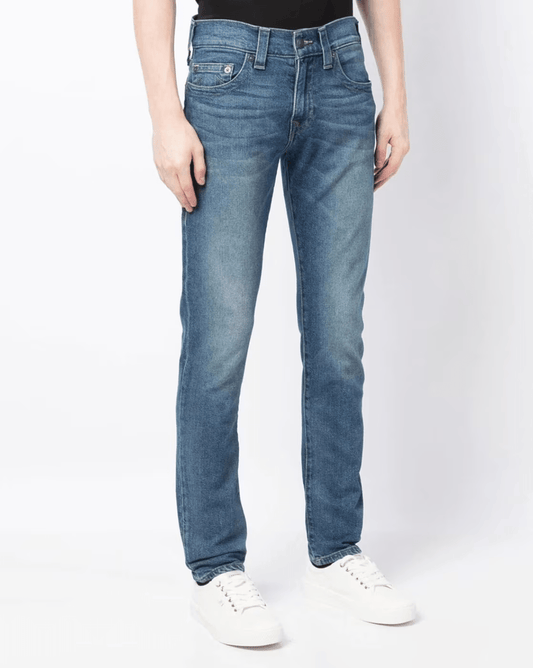 True Religion Men Blue Solid Skinny Fit Jeans