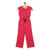 Elle Kids Girls Maroon Printed Round Neck Jumpsuit