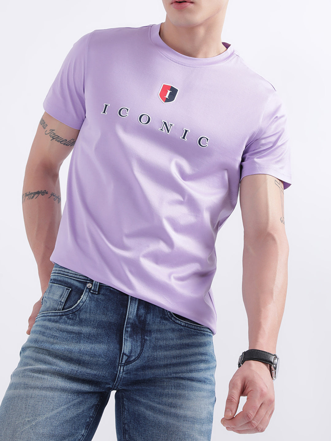 Iconic Purple Logo Regular Fit T-Shirt