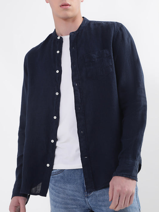 Gant Blue Untucked Garment Dyed Regular Fit Shirt