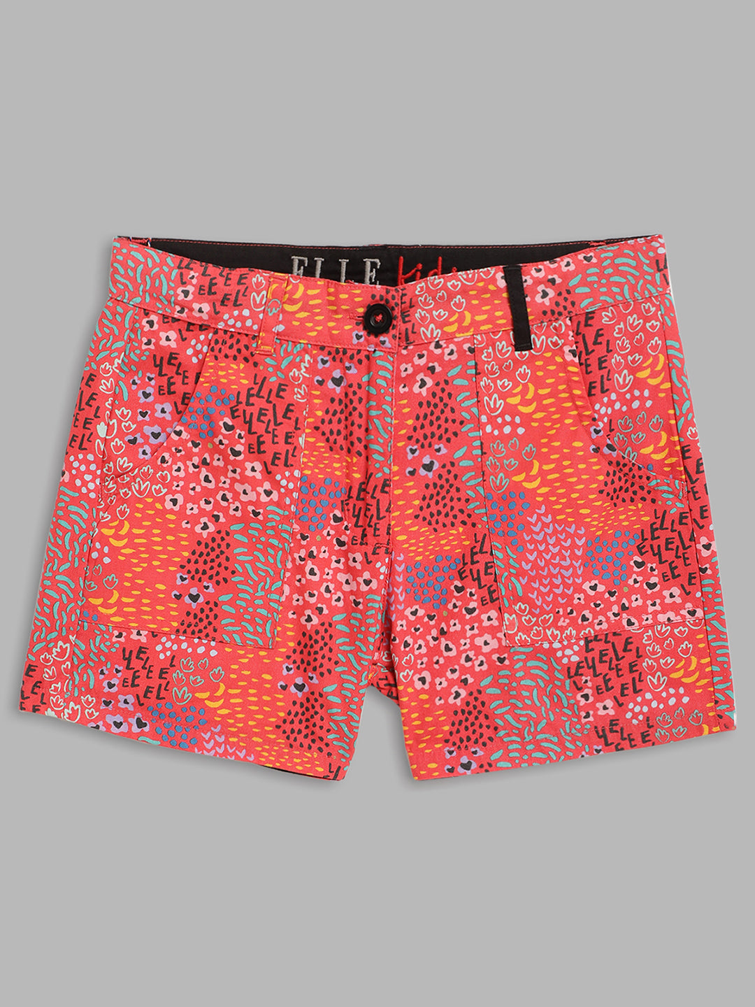 Elle Kids Girls Coral Printed Regular Fit Shorts