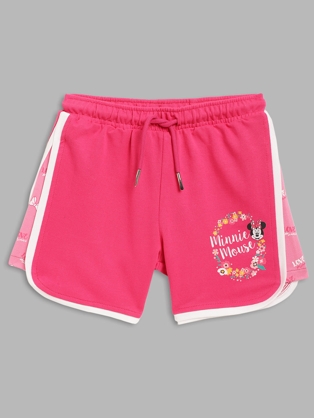 Blue Giraffe Girls Pink Printed Regular Fit Shorts