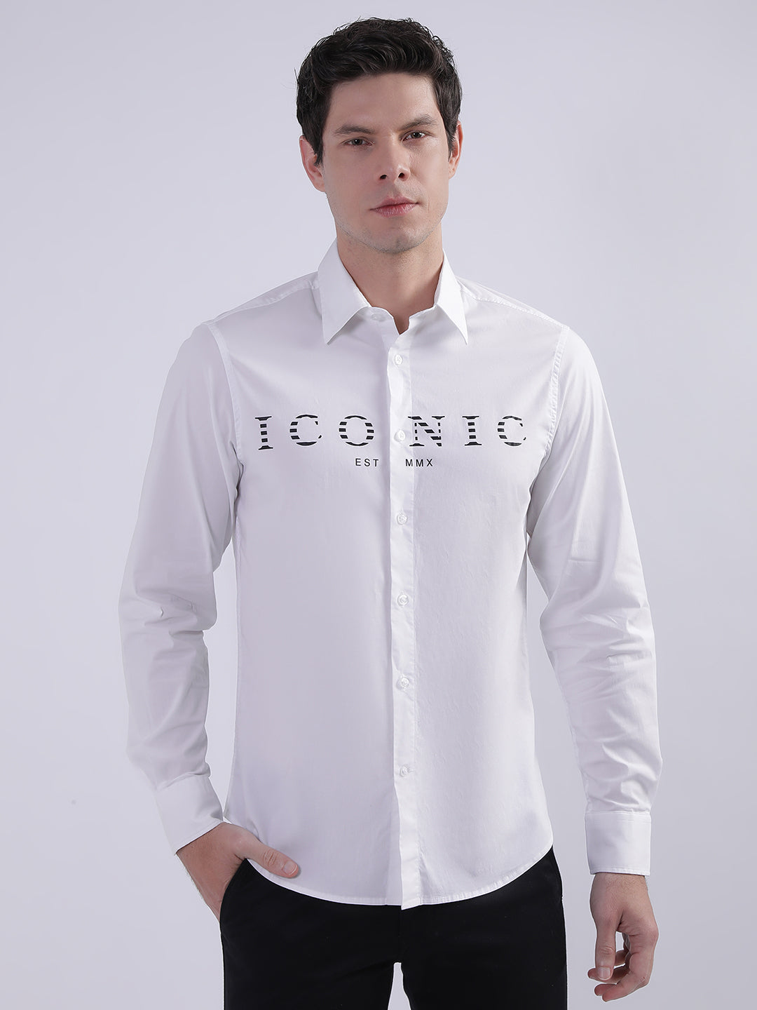 Iconic White Logo Regular Fit Shirt