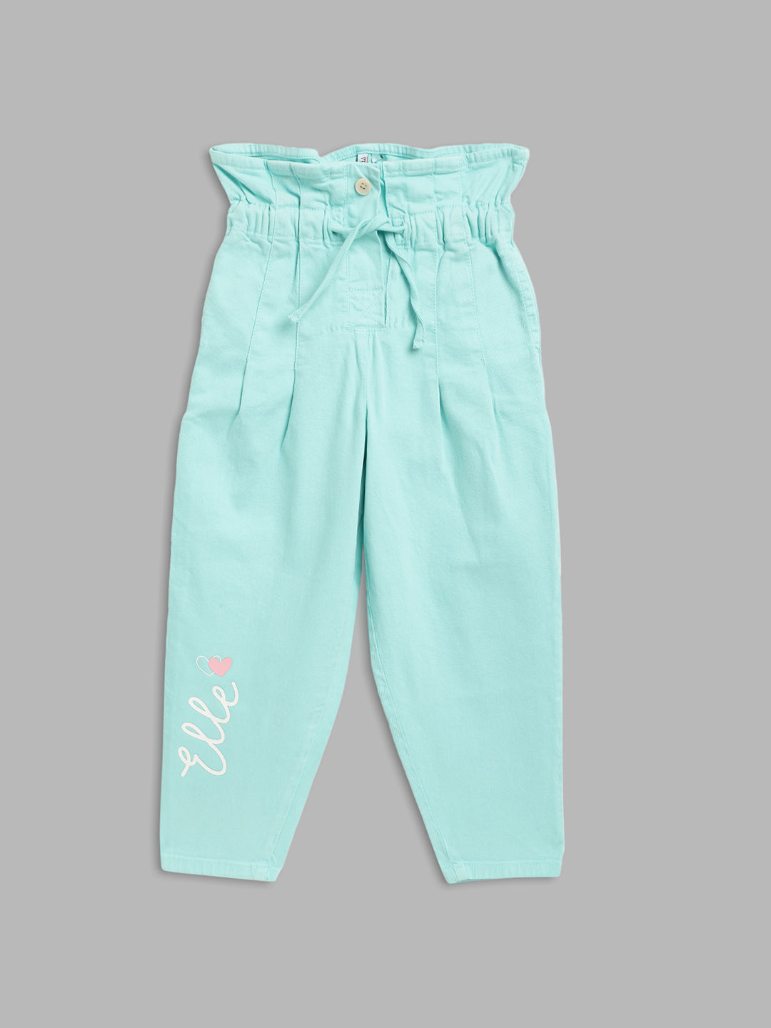 Elle Kids Girls Green Solid Regular Fit Sweatpant