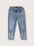 Blue Giraffe Boys Blue Solid Relaxed Fit Jeans