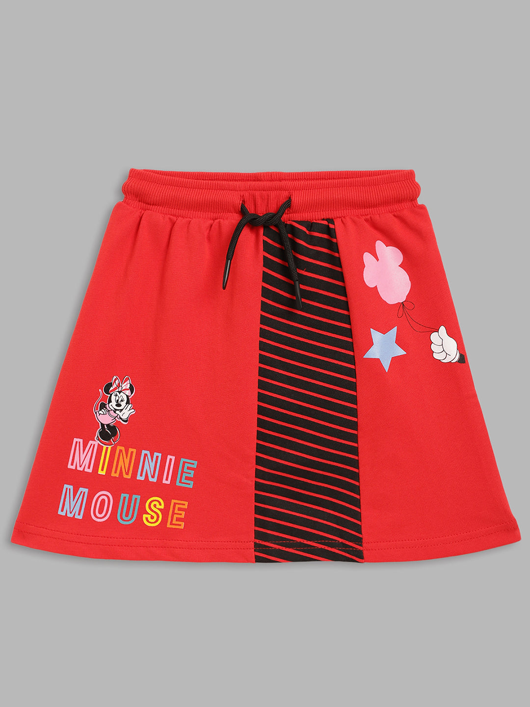 Blue Giraffe Girls Red Printed Regular Fit Skirt