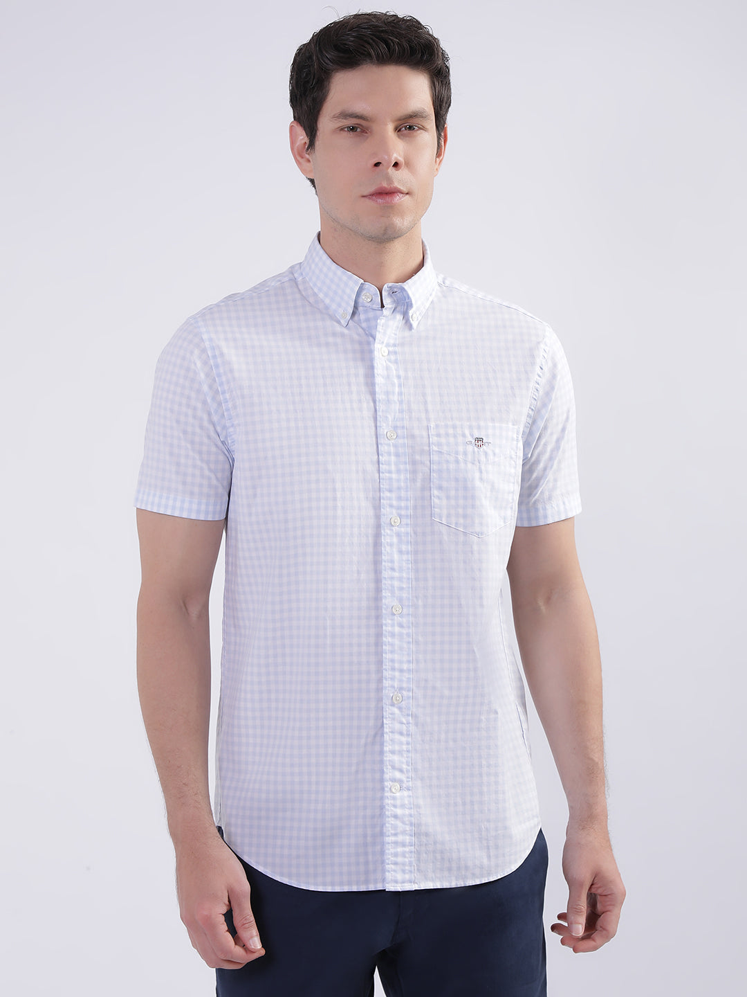 Gant Blue Fashion Checked Regular Fit Shirt