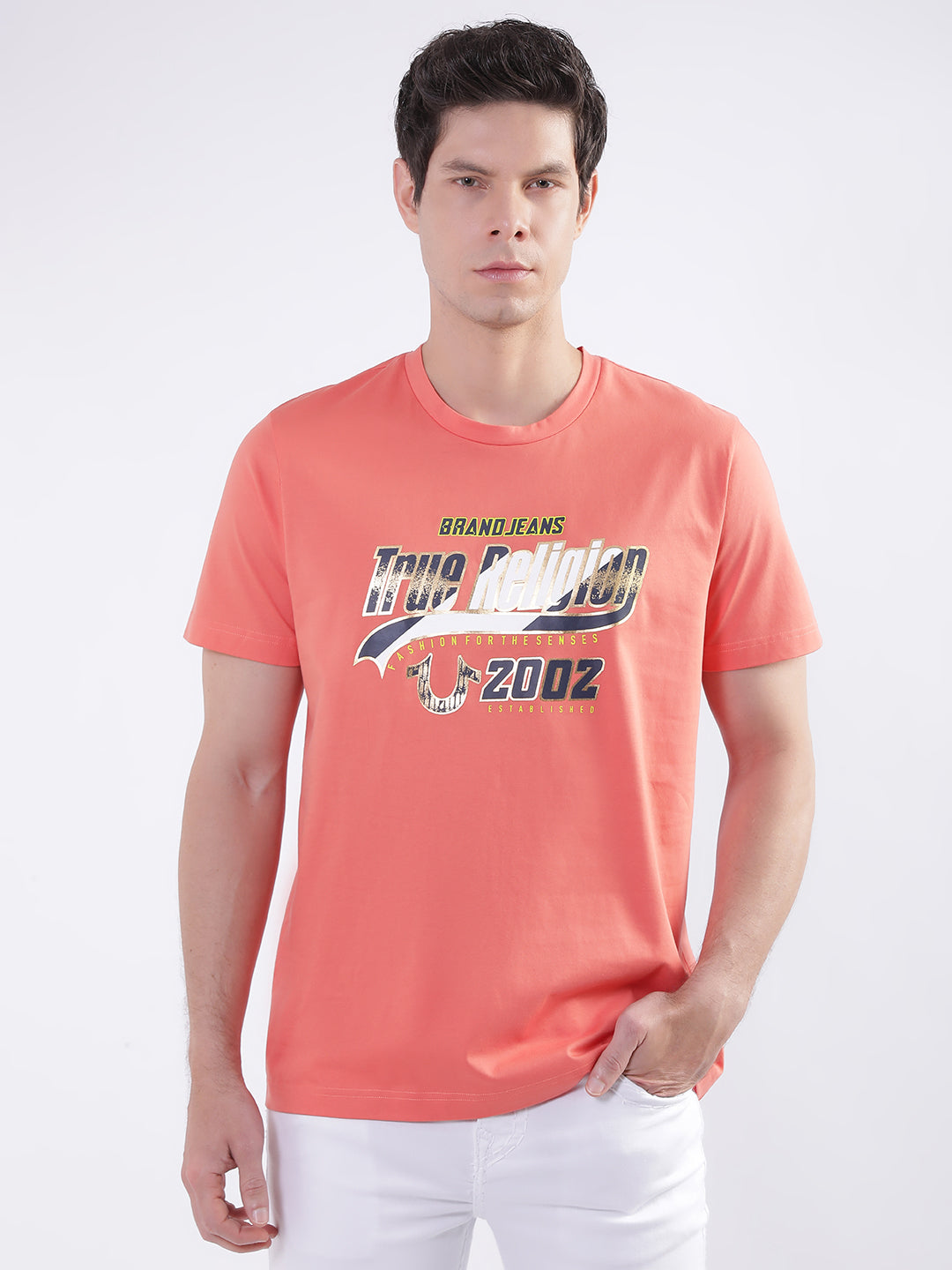 True Religion Coral Fashion Logo Regular Fit T-Shirt