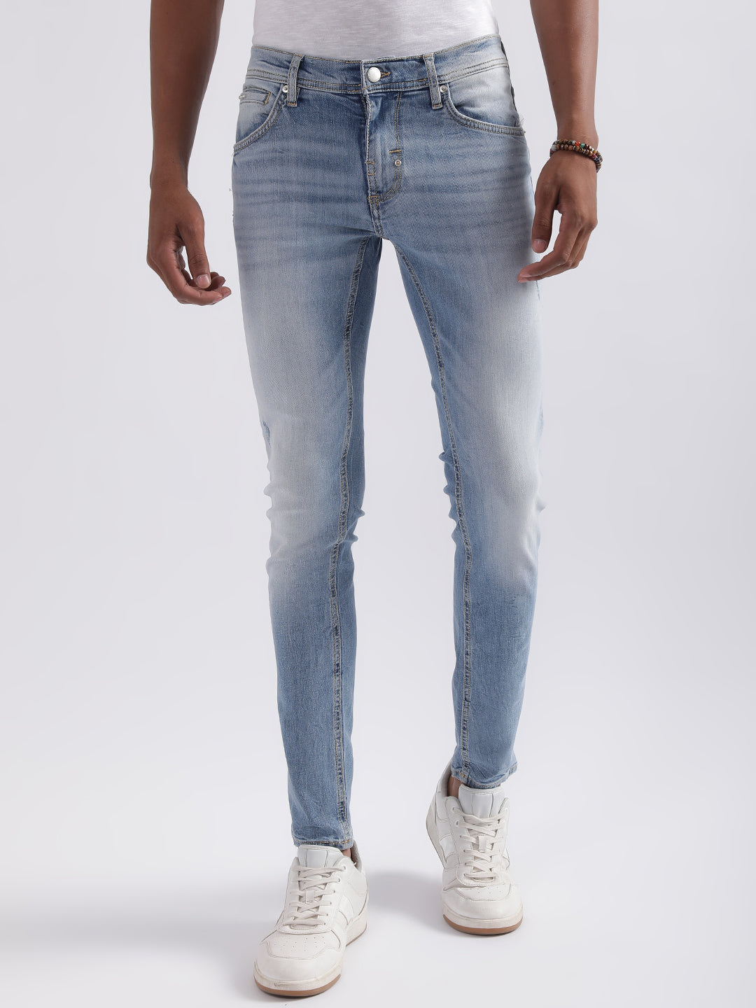 Antony Morato Men Super Skinny Fit Heavy Fade Clean Look Jeans