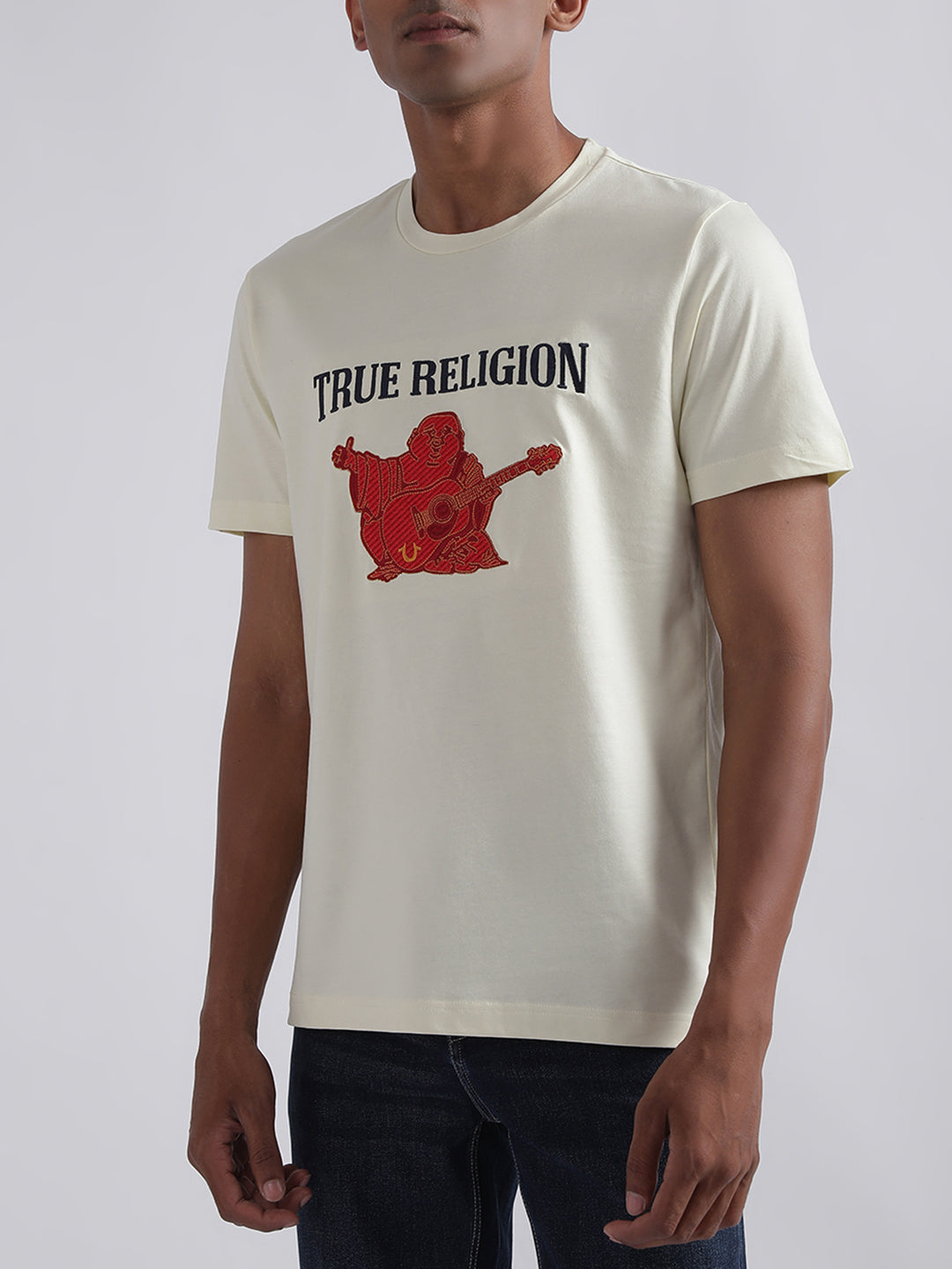 True Religion Yellow Logo Regular Fit T-Shirt