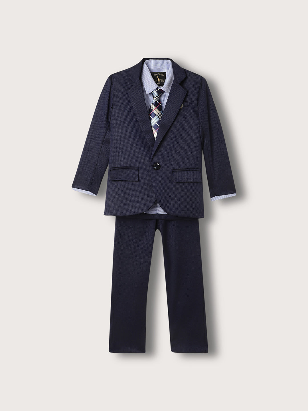 Blue Giraffe Boys Multi Collar Solid Suit