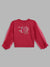 Elle Kids Girls Red Solid Round Neck Sweatshirt