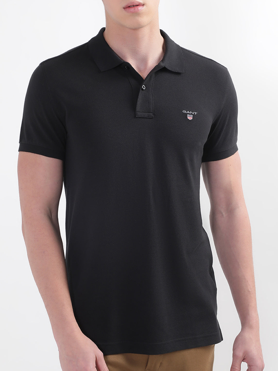 Gant Black Original Slim Fit Pique Polo T-Shirt