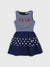 Elle Kids Girls Navy Printed Round Neck Dress