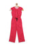 Elle Kids Girls Maroon Printed Round Neck Jumpsuit