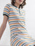 Elle Women Multi Striped Round Neck Dress