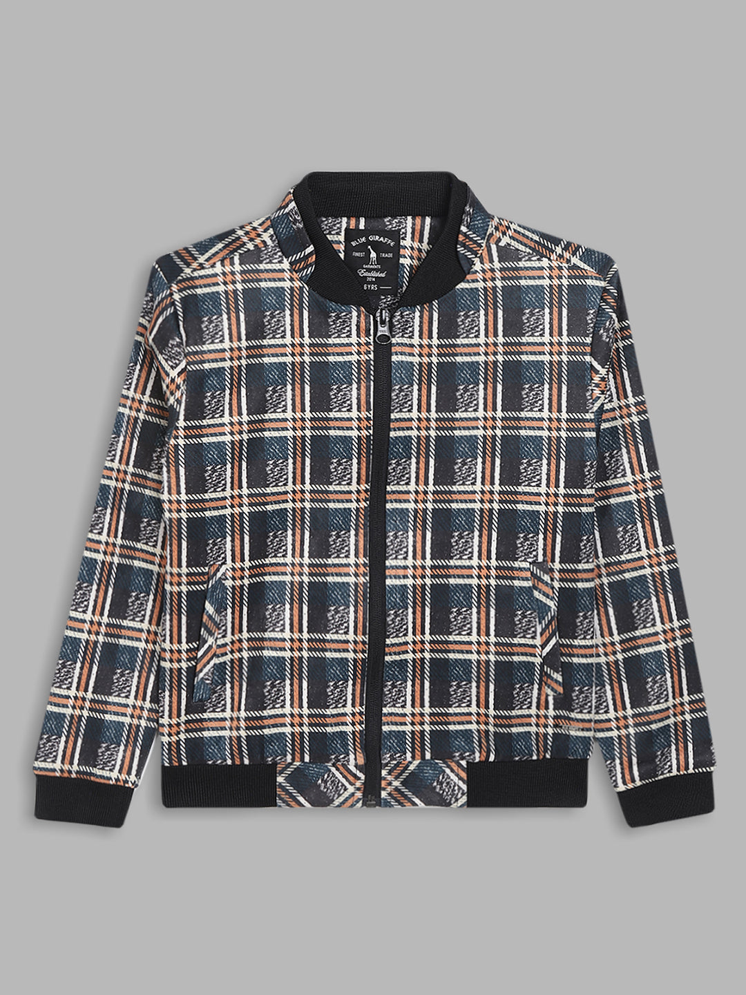 Blue Giraffe Boys Multi Printed Collar Jacket