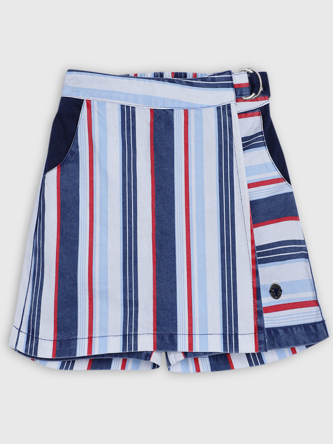 Blue Giraffe Girls Multi Striped Regular Fit Skirt