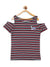 Blue Giraffe Girls Navy Striped Round Neck Top