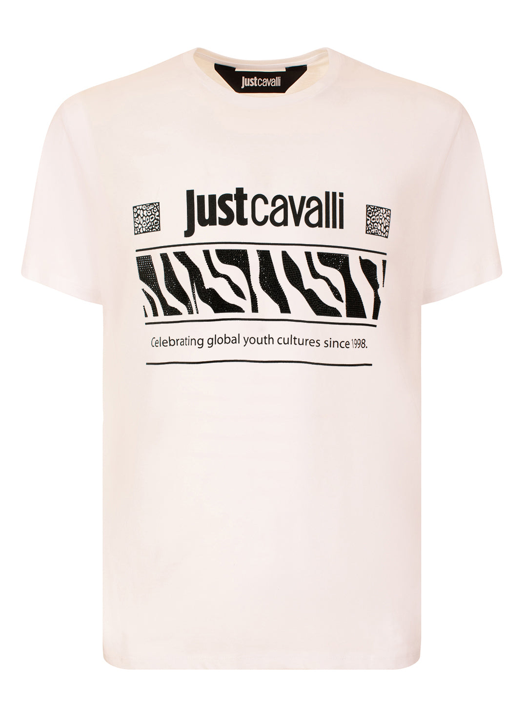 Just Cavalli White Fashion Logo Slim Fit T-Shirt