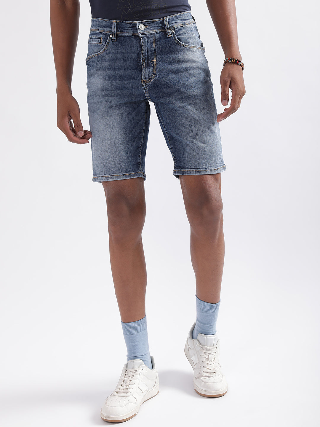 Antony Morato Men Washed Skinny Fit Denim Shorts