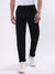 Iconic Men Black Solid Regular Fit Trouser