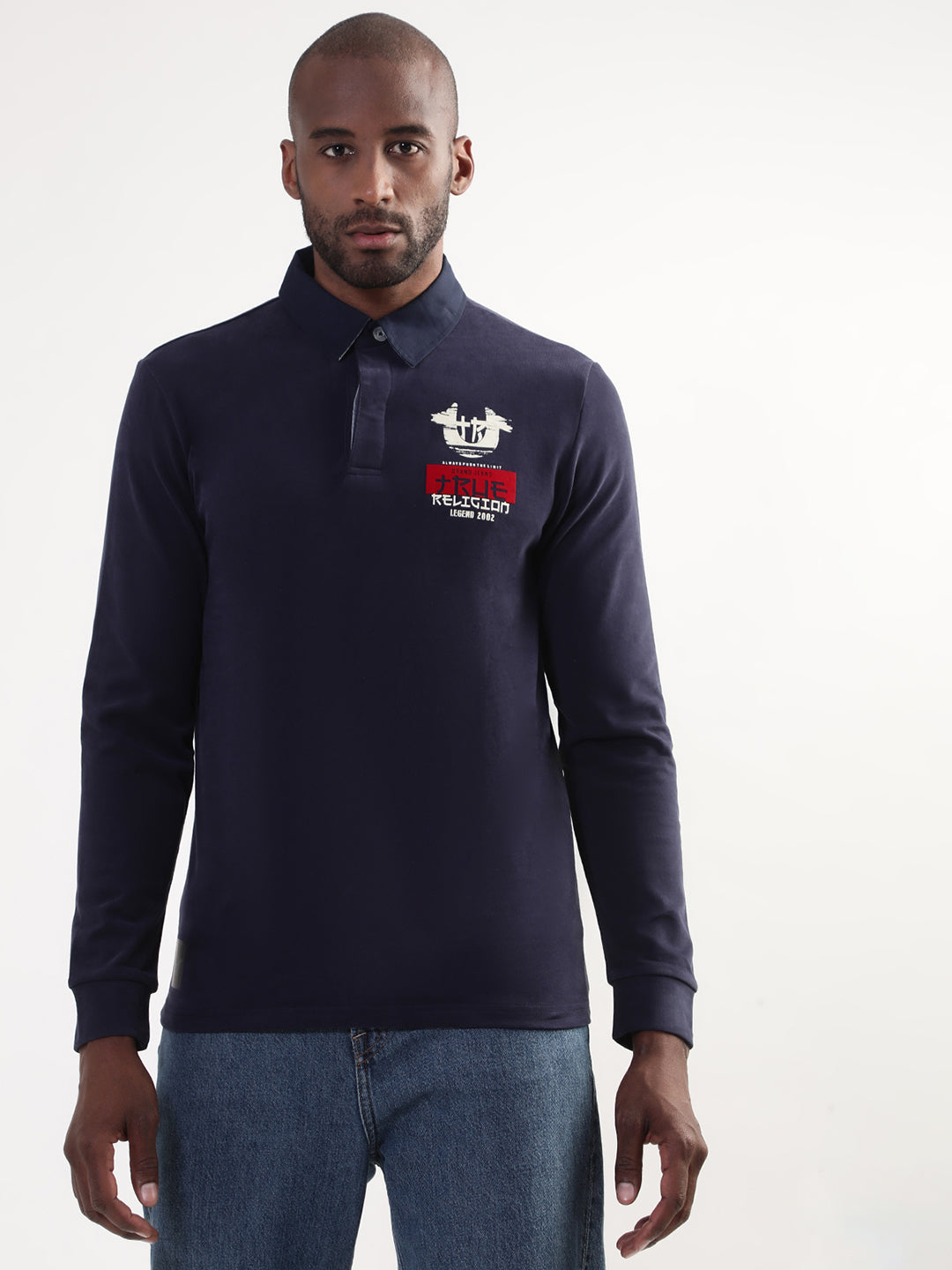 True Religion Peacoat Regular Fit Polo T-Shirt