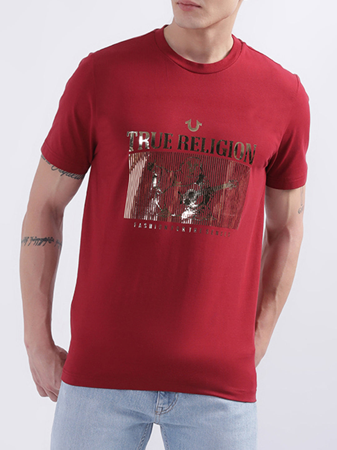 True Religion Red Logo Regular Fit T-Shirt