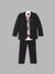 Blue Giraffe Boys Black Solid Collar Suit