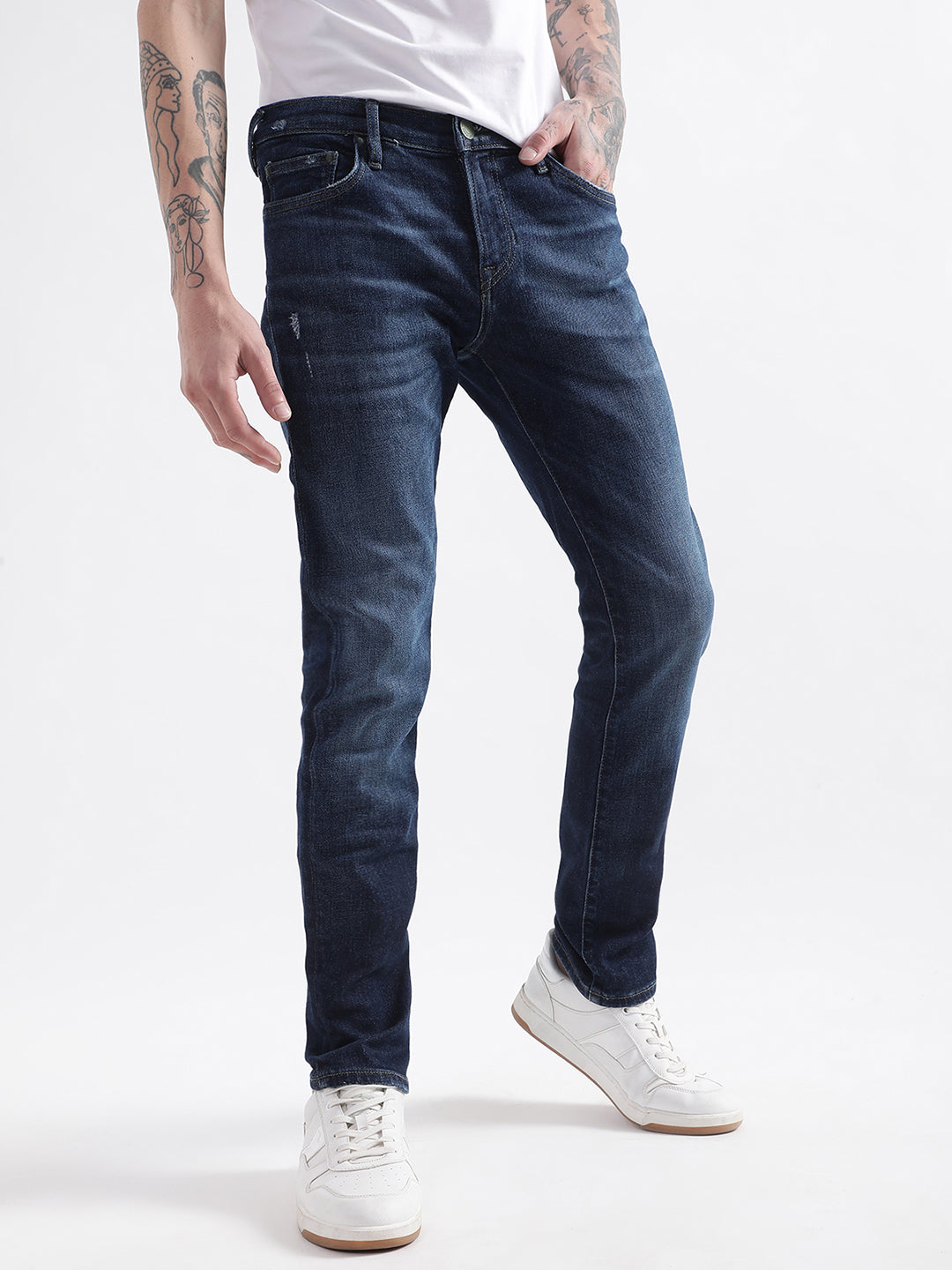 True Religion Men Blue Light Fade Stretchable Jeans