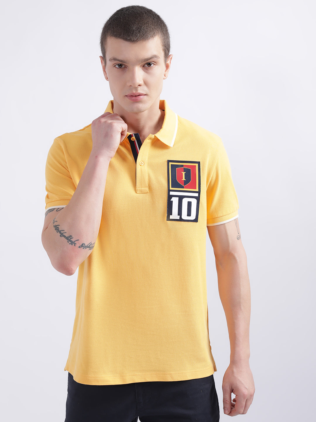 Iconic Yellow Logo Regular Fit Polo T-Shirt