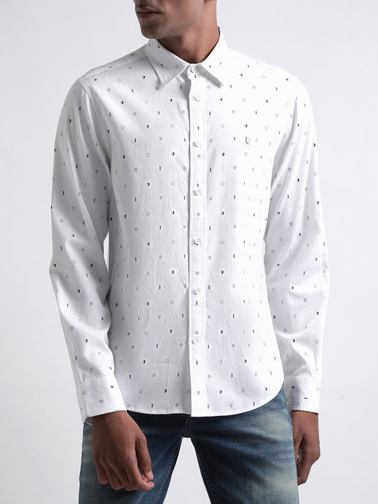 Iconic White Logo Slim Fit Shirt