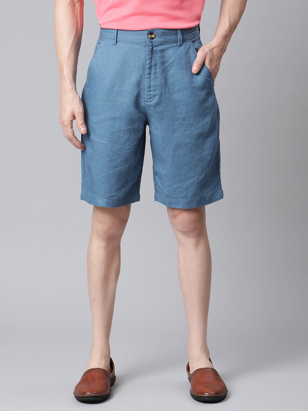 Harsam Men Teal Blue Solid Shorts