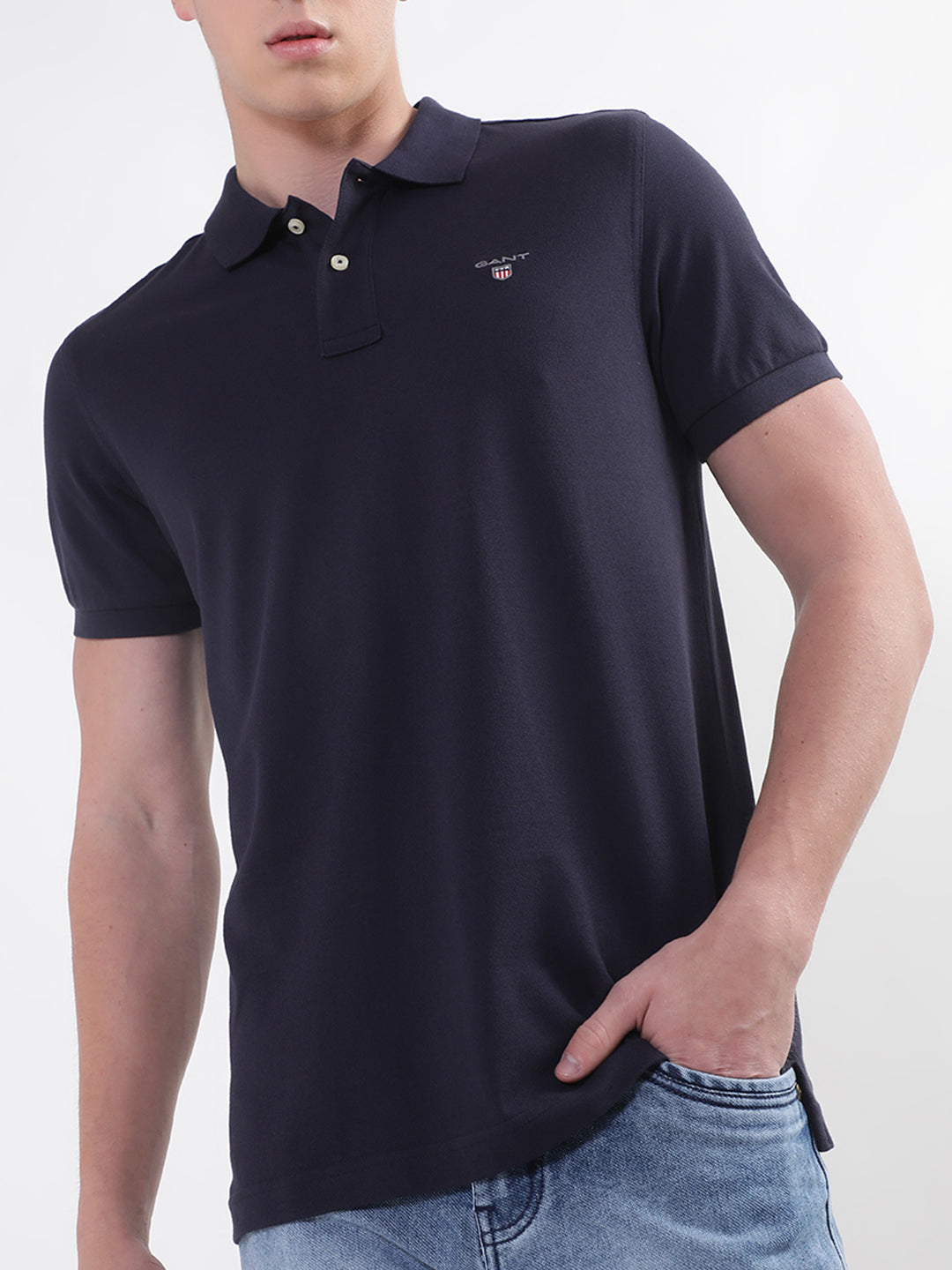 Gant Blue Original Regular Fit Pique Polo T-Shirt