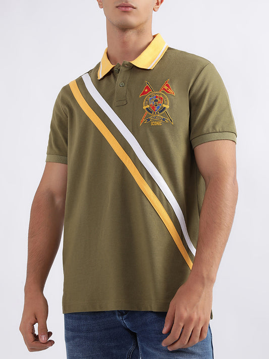 Iconic Olive Logo Regular Fit Polo T-Shirt