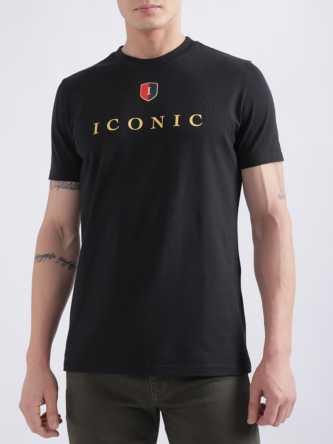 Iconic Black Logo Regular Fit T-Shirt