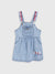 Elle Kids Girls Blue Solid Round Neck Dress