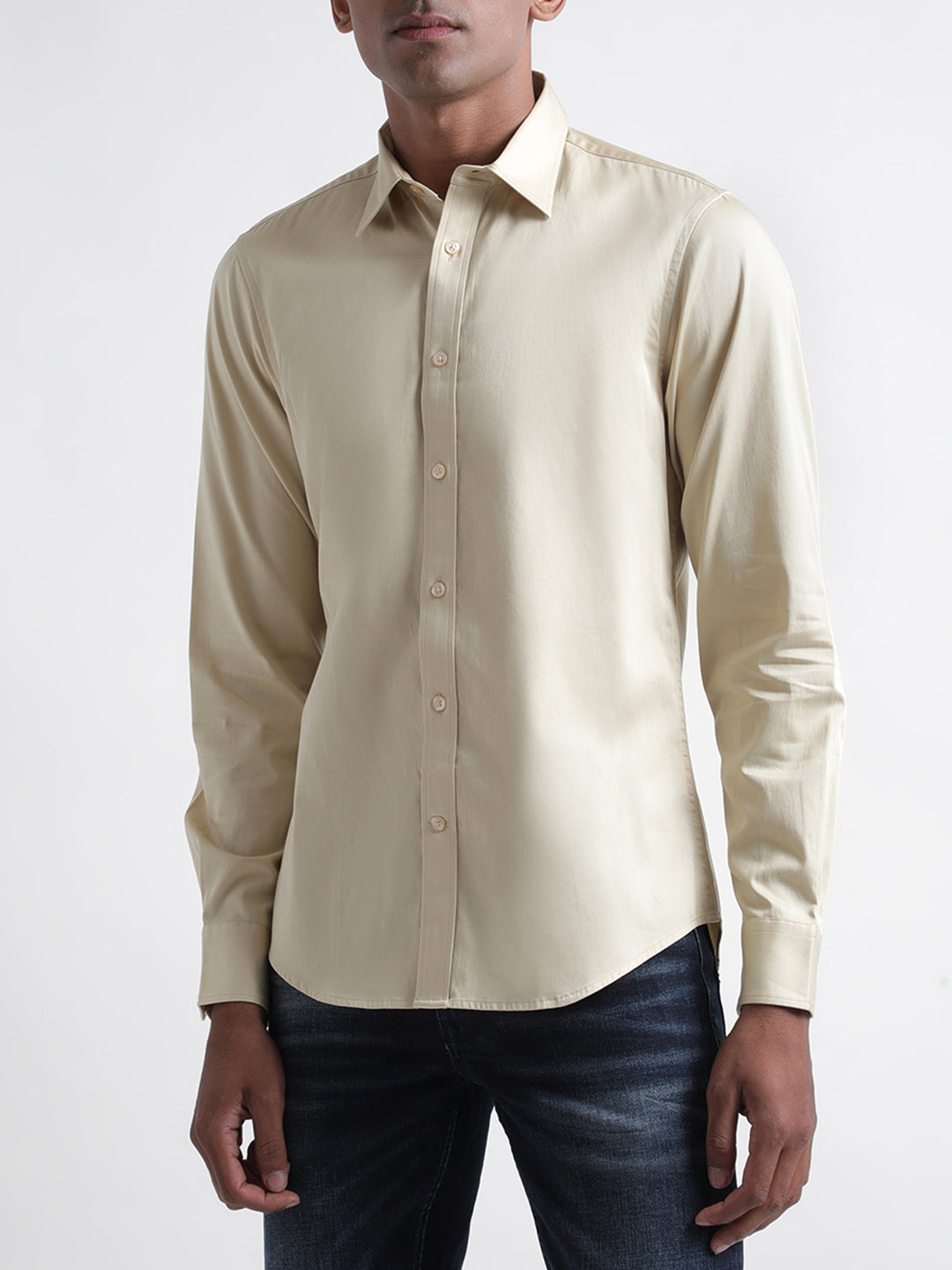 Iconic Beige Slim Fit Shirt