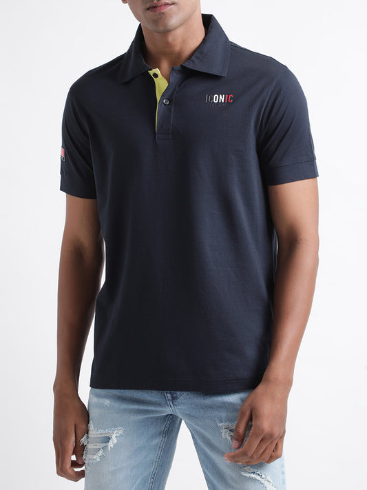 Iconic Navy Logo Regular Fit Polo T-Shirt