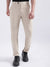 Iconic Men Beige Solid Slim Fit Trouser